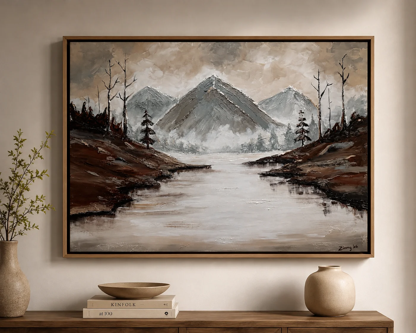 Modern contemporary painting with bold colours and expressive brushstrokes